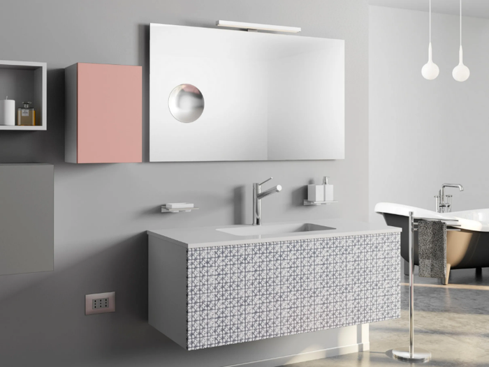 DR-ONE - Single wall-mounted HPL vanity unit with drawers _ De Rosso